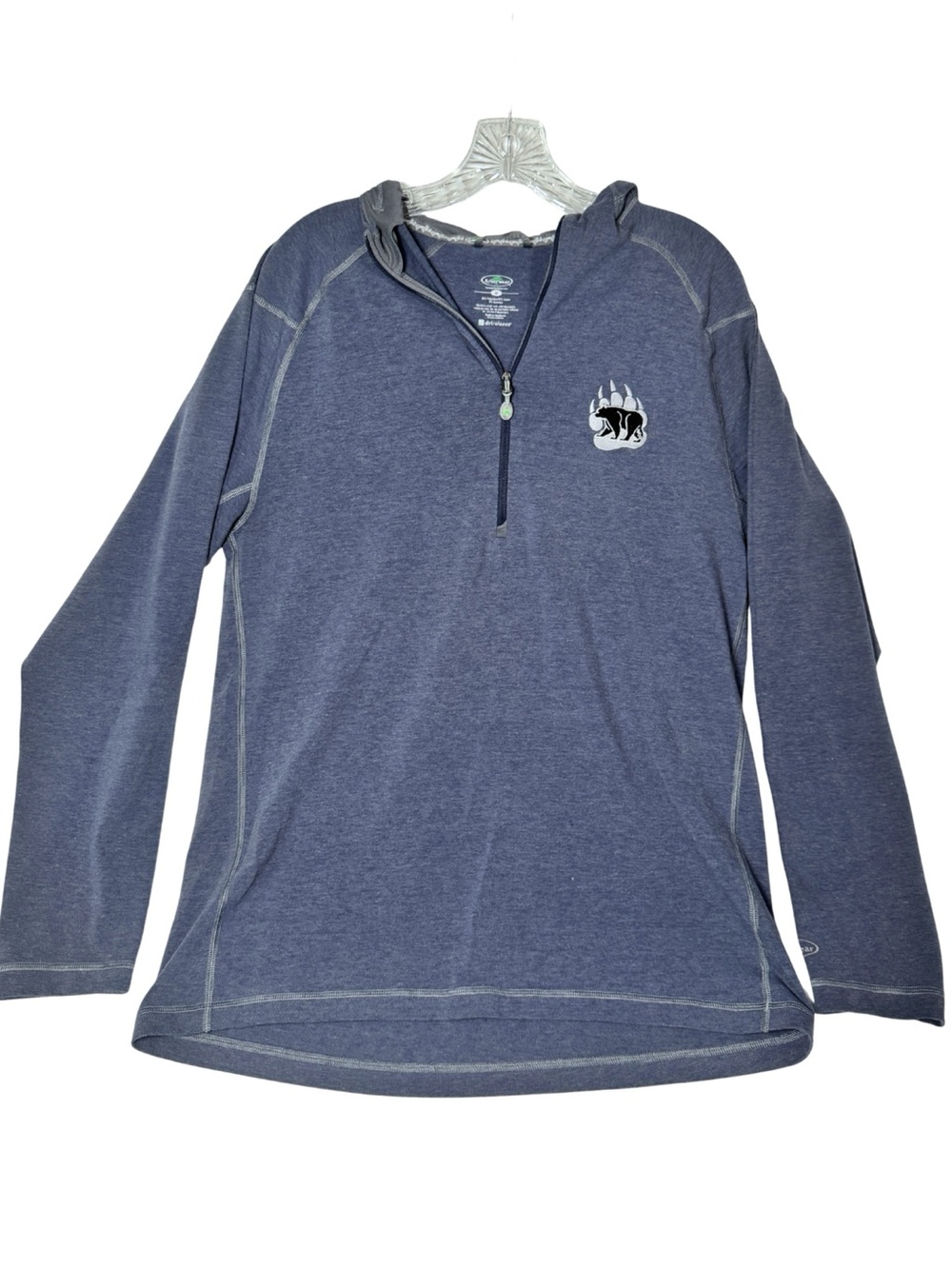 Arborwear Hoodie Mens Medium M Blue Grey DriRelease Lightweight Pullover
